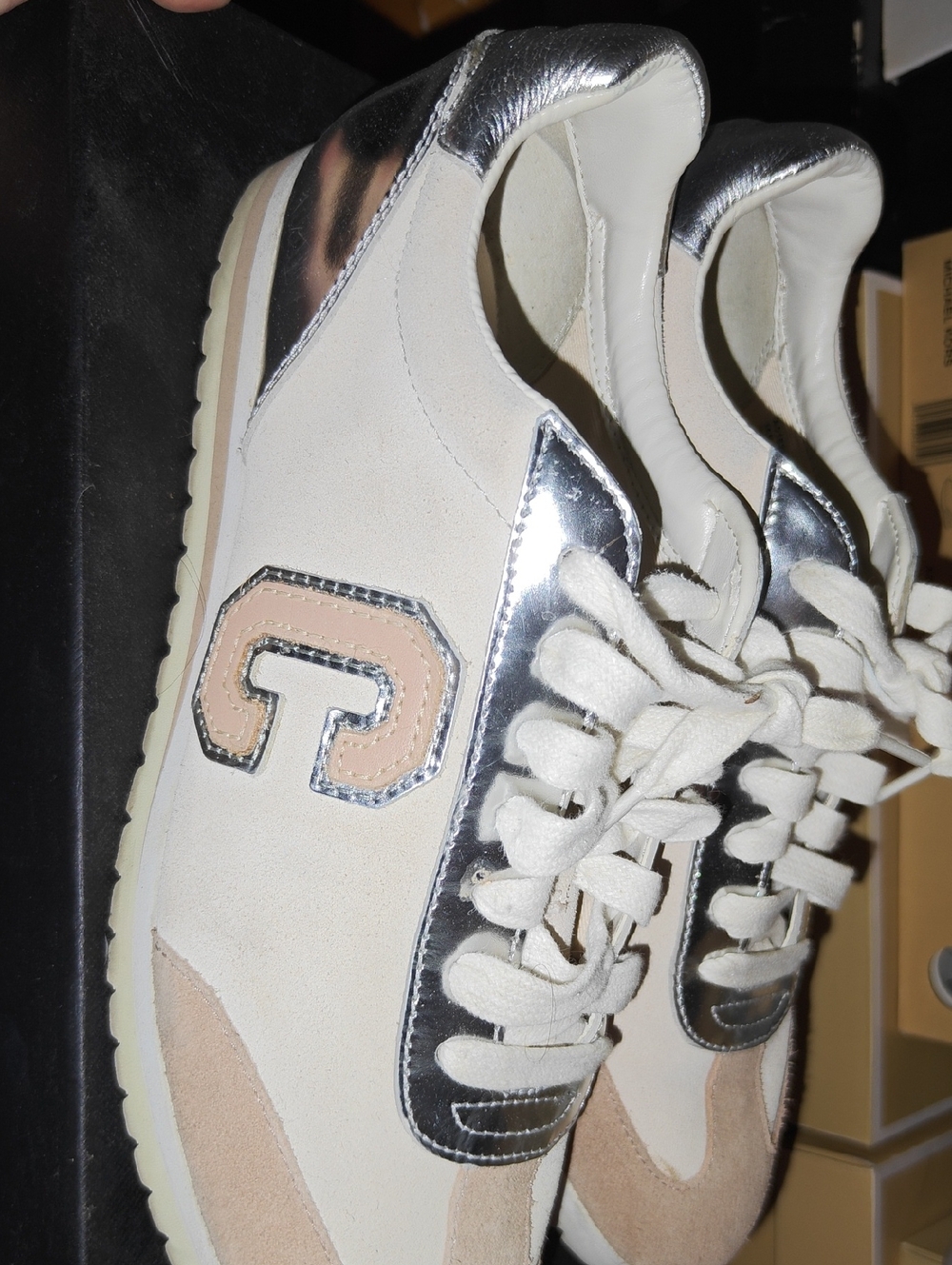 Coach Cream and Silver Women's Casual Trainer Sneakers